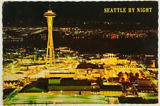 Seattle By Night Postcard Vintage PM 1971 picture