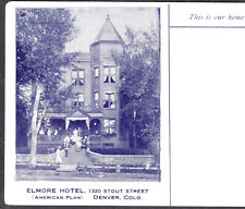 Denver Colorado Elmore Hotel c 1900's RARE Bike 1320 Stout St Denver CO PostCard picture