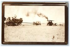 c1910's Farming Tractor Wheat Hay Horse And Wagon RPPC Photo Antique Postcard picture