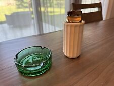 Vintage table, top lighter, and ashtray set. Antique, MCM, cool Retro Cigar Set picture