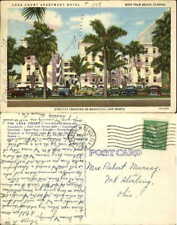 Lake Court Apartment Hotel West Palm Beach FL vintage car mailed 1944 postcard picture