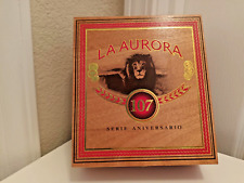 Vintage La Aurora 107 Empty Wooden Hinged Cigar Box With Latch picture