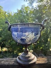 Maitland Smith Blue And White Porcelain and Bronze Urn picture