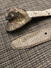 vintage hand made real snake skin belt with snake lizard head on buckle picture