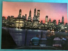 Vintage 3D Lenticular, Night Scene From Brooklyn Terrace 4x5.75” Postcard  picture