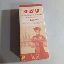 Russian Language Vocabulary 1000 Cards Vintage Vis-Ed Flashcards w/Box Education picture