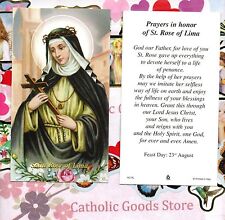 St. Rose of Lima with Prayer in Honor of Saint Rose - Paperstock Holy Card picture