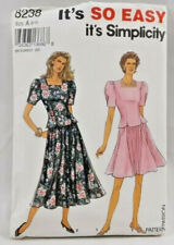1992 Simplicity Sewing Pattern 8238 Womens 2-Pc Dress 2 Lengths Size 8-18 6367 picture