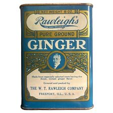 Vintage Rawleigh's 1930's Pure Ground Ginger 8oz Full Advertising Spice Tin picture