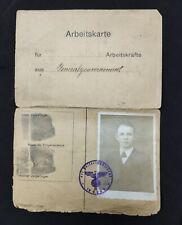 1942 German WWII Period Arbeitskarte Work ID  From Steyr Daimler to Ukrainian picture