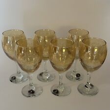 Cristalleria Fumo Handmade Wine Glasses Italy Glass Etched - Set of 6 picture