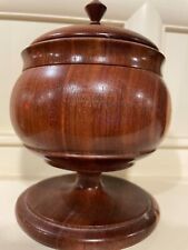 vintage turned wood pedestal jar picture