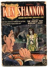 Ken Shannon #3 1952- Zombie cover- Golden Age horror low grade picture
