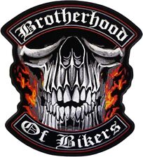 Brotherhood Of Bikers Jacket Vest Back Patch - 11 X 12 Inch Iron On Sew On picture
