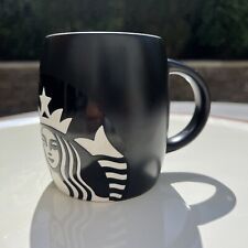 2011 Starbucks Coffee Barrel Mug Cup Laser Etched Mermaid Siren Logo Matte Black picture