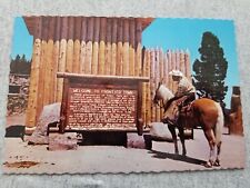 Helena MT Frontier Town Entrance Welcome Sign Palomino Horse Vtg Postcard c1972 picture