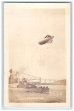 c1910's H.M.S. Centurion Ship Barrage Kite Balloon UK London RPPC Photo Postcard picture