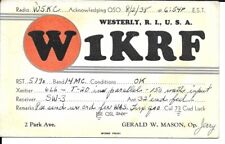 QSL  1938 Westerly Rhode Island     radio card picture