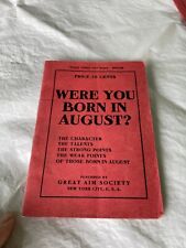 1909 WERE YOU BORN IN AUGUST PAMPHLET GREAT AIM SOCIETY picture