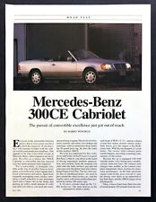 1993 Mercedes-Benz 300CE Cabriolet Road Test Technical Data Review Article picture
