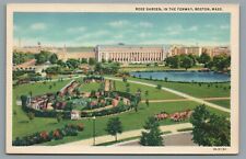 Rose Garden in the Fenway, Boston, Mass Antique White Border Postcard Unposted picture