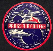 Parks Air College No Gum Label c1940's-50s Planets Earth E. St. Louis 3 1/2