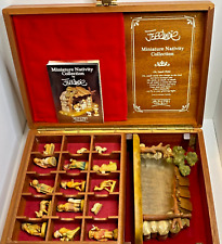 1984 Anri Miniature Nativity Collection Ferrandiz Mini Carved Wood Set Rare picture