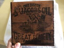 ST. JACOB’S OIL ,THE GREAT REMEDY FOR PAIN, VINTAGE WOOD SHIPPING EMPTY BOX RARE picture