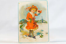 Jersey Coffee Antique Advertisement Girl Missing Hand Christmas Trade Card picture