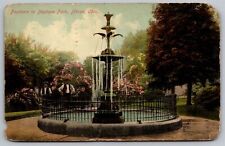 Fountain Neptune Park Akron Ohio Flowers Cancel 1912 Antique WOB PM Postcard picture