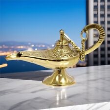 Aladin The Genie Oil lamp - Brass gold incense burner - 4” beautiful design  picture