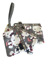 (Set of 3) New Hello Kitty Lesportsac Gray Triple Pouch Wallet ID Coin Card Case picture