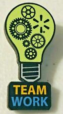Rare Walmart Lapel Pin Team Work Lightbulb Gears Spark Wal-mart Pinback picture