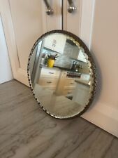 Antique Gold Round fancy Beveled Mirrored Plateau picture