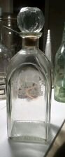 1958 ARMSTRONG Clear Glass Ship Etched Decanter With Glass Stopper picture