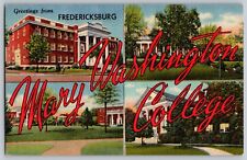 Postcard Greetings From Mary Washington College Fredericksburg Virginia C2 picture