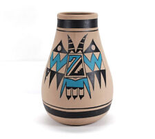 Vintage Pottery Polychrome Vase Southwest Pueblo Style Signed R Galvan Mexico picture