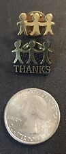 Vintage Lot of 2 Thanks Harmony Symbol Lapel Pins picture