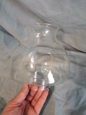 Vintage Glass Hurricane round chubby OIL LAMP Globe Shade Candle CHIMNEY picture