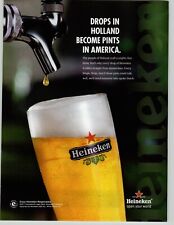 2011 Heineken Beer Lager In Glass Dripping Beer Tap Photo Vintage Print Ad  picture