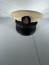 Vtg WWII Bancroft Naval Chief Cap U.S. Naval Dress Cap Zephyr .. Beige picture