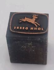 Vintage small John Deere logo letterpress block advertising picture