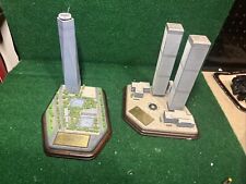 Lot of 2 Danbury Mint World Trade Center+One World Trade Center Commemorative NY picture