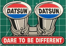 Vintage Sports Car Racing Sticker - DATSUN Dare to Be Different velocity stacks picture