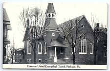1912 PERKASIE PA EBENEZER UNITED EVANGELICAL CHURCH BUCKS COUNTY POSTCARD P3970 picture