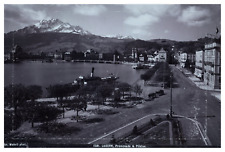 Switzerland, Lucerne, Promenade and Mont Pilatus, Vintage Print, ca.1900 Wine Print picture