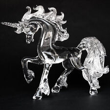 Unicorn Prancing Hand Blown Glass Crystal Figurine picture