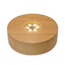 4 LED Wood Display Base for Crystals Glass Art Warm Light Crystal Display Base picture