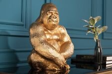 Decorative gorilla figure 40cm gold handmade metal sculpture picture