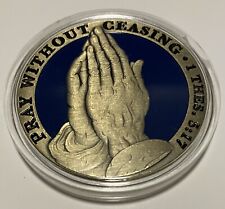 PRAY WITHOUT CEASING-Coin-Lords Prayer  On Back-bronze Colored- NEW In Case picture